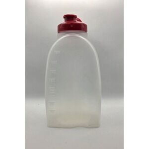 Vtg Rubbermaid Servin Saver 2 Quart Water Pitcher Red Flip Top Lid Made in USA